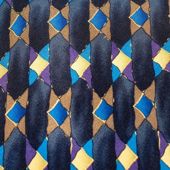 Jerry Garcia Black Blue Abstract Silk Tie "Lady With Argyle Socks" Collection 14 - Picture 5 of 5